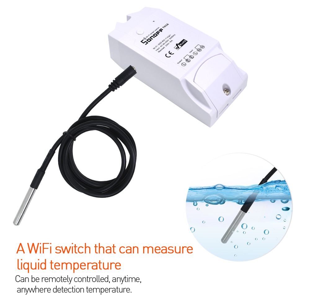 Ds18b20 Waterproof Temperature Sensor Probe For Sonoff Th10 Sonoff Th16 1323